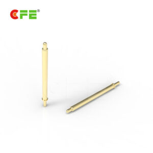 Through hole spring loaded electrical contact pins