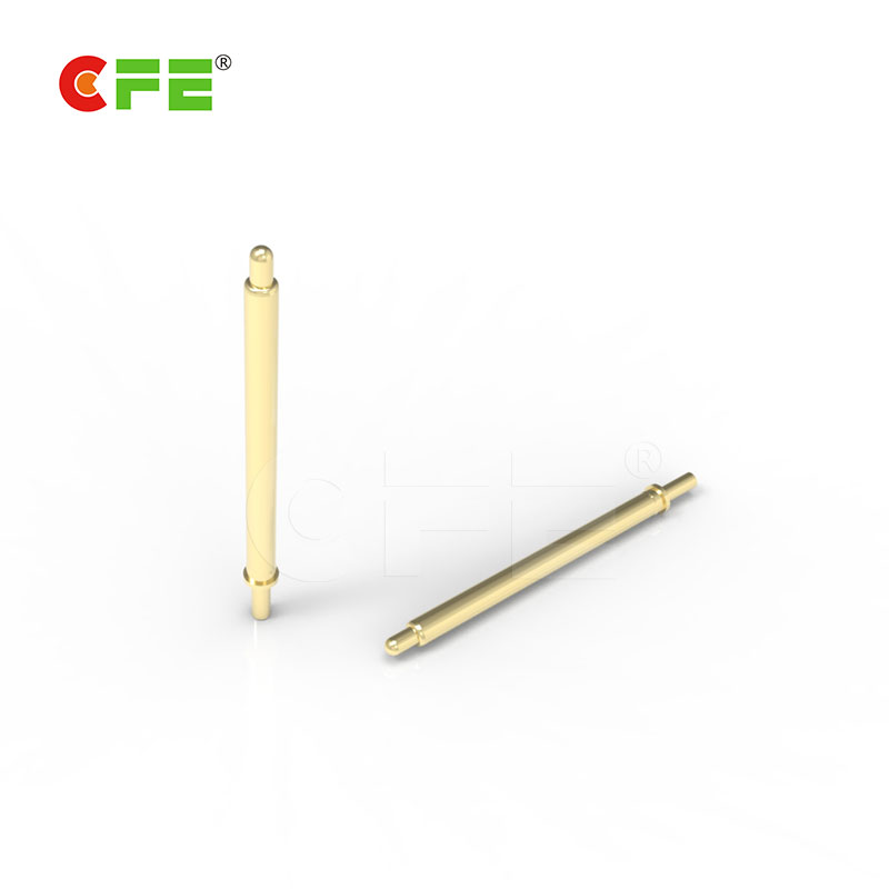 Through hole spring loaded electrical contact pins