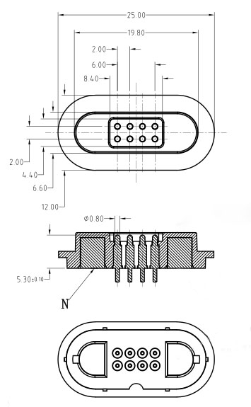 8 Pin male and female magnetic cable connector