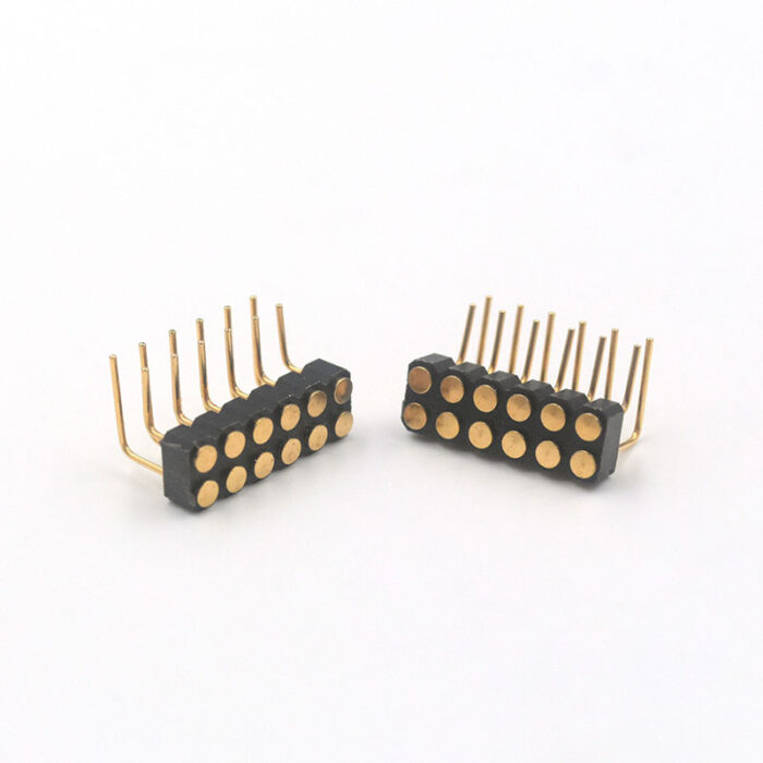 12 pin female pogo pin right angle connector