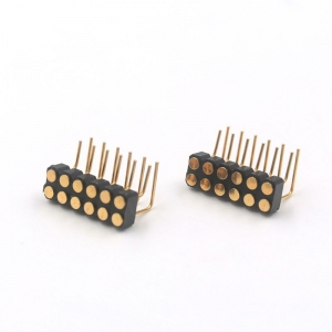 12 pin female pogo pin right angle connector