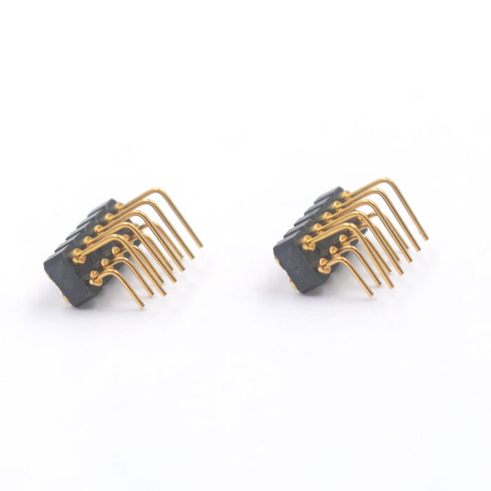 10 pin female right angle spring contact connector