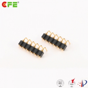 6 pin female right angle spring pin connector