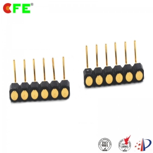 6 pin female right angle spring pin connector