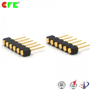 2.54mm pitch 6 pin female through hole connector for pogo pin