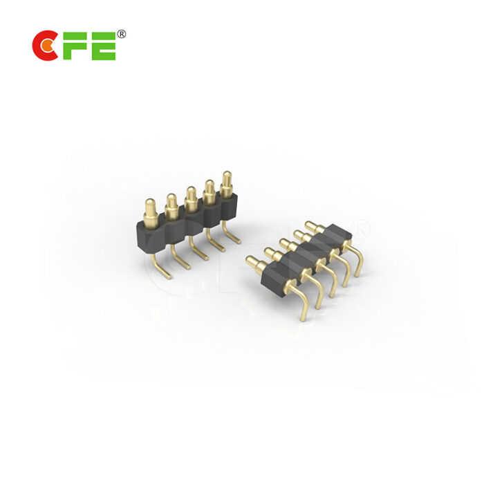 custom 6 pin right angle pogo pin spring connector