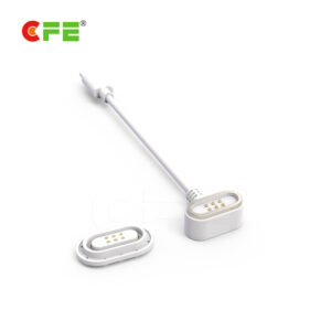 Custom 6 pin magnetic white power cable connector for medical equipment