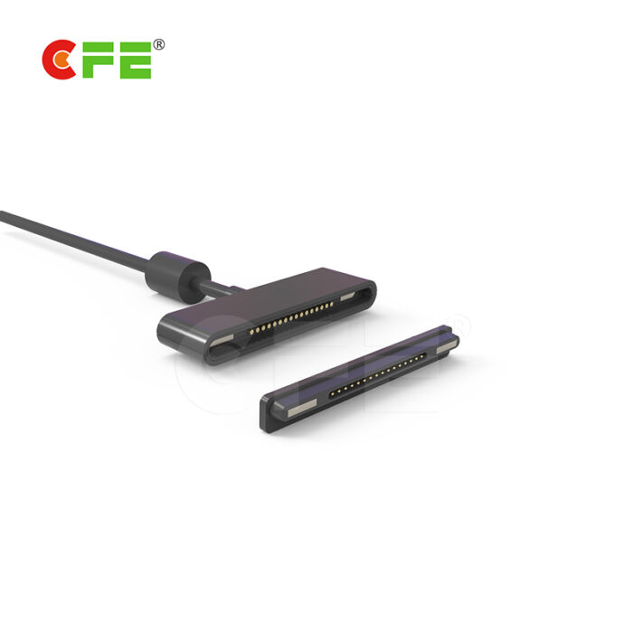 Magnetic laptop charger cable connector with 16 pin