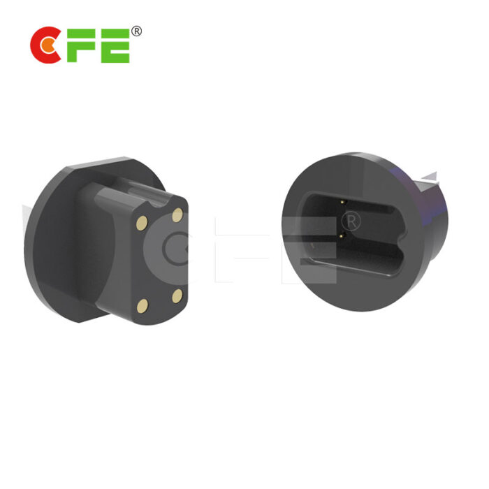 Magnetic usb 4 pin pogo charger connector for safe deposit box